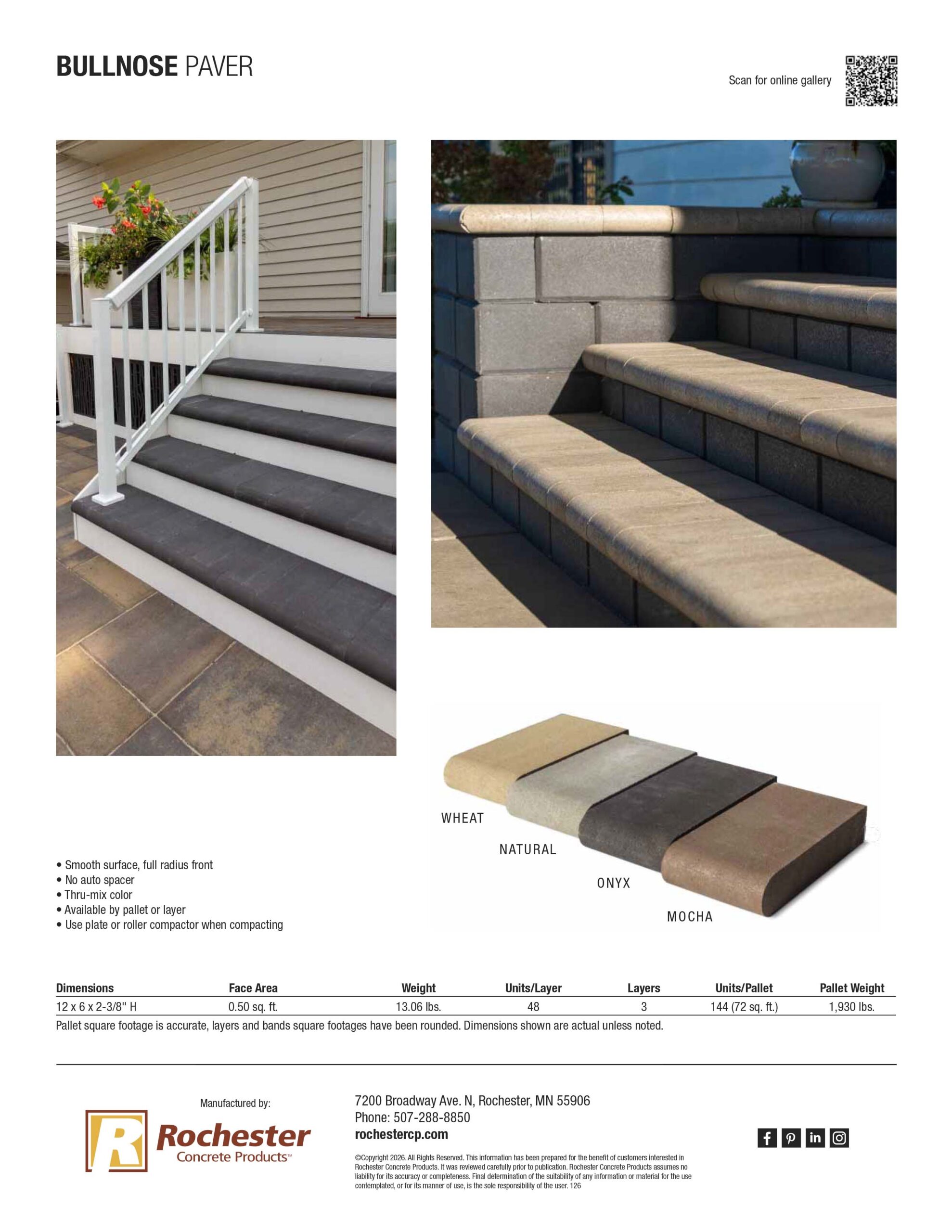 Bullnose Paver Cut Sheet