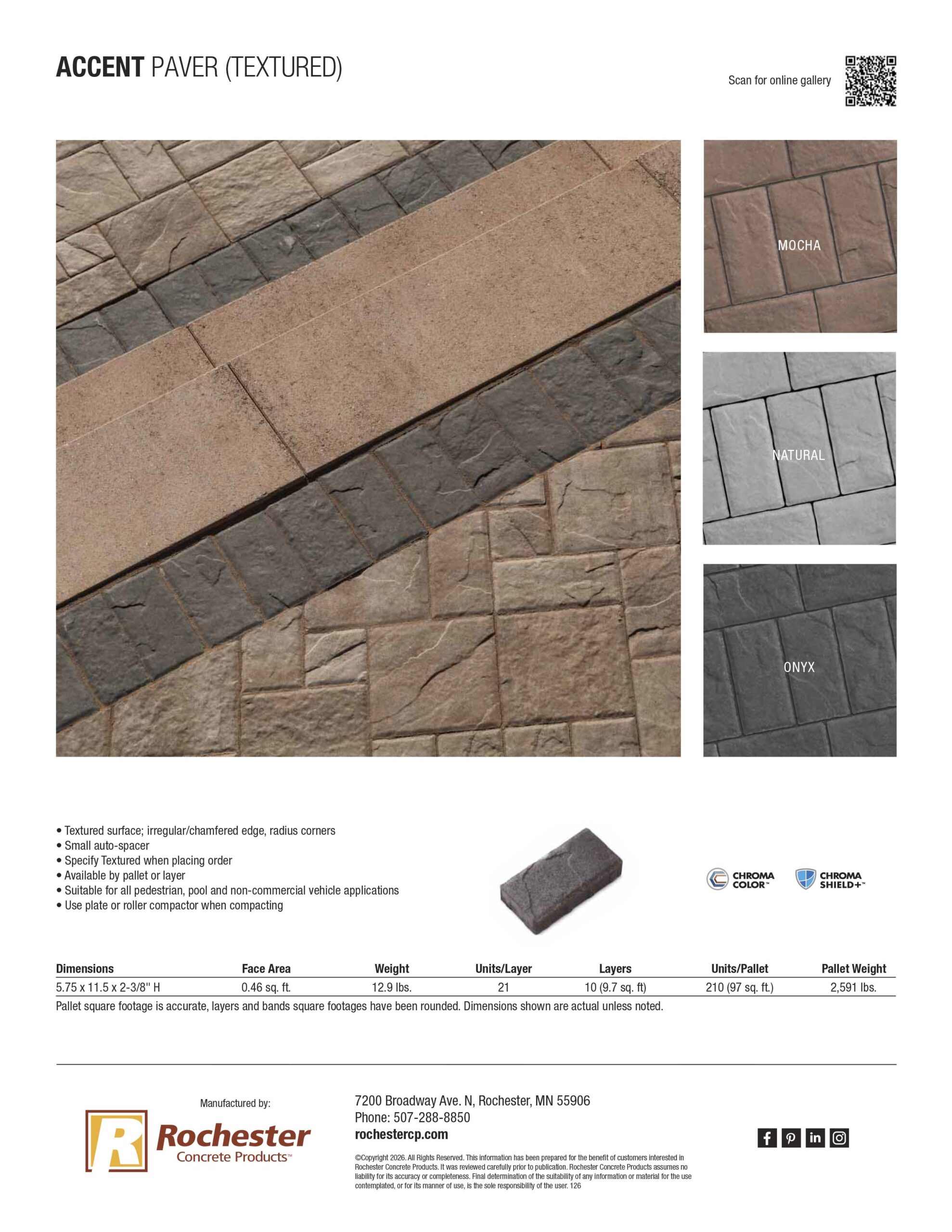 Accent Paver (Textured) Cut Sheet